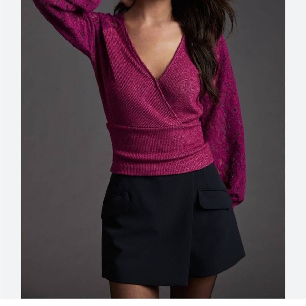 Anthropologie Berry Knit Top